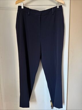 Clever Crepe Tavira Slim-Leg Trousers Navy